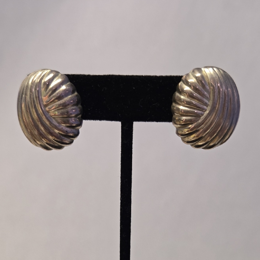 Button Style Sterling Silver Earrings